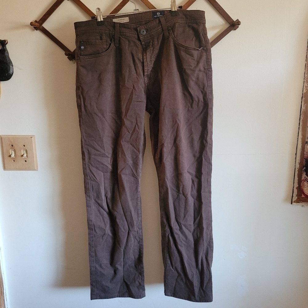 AG Adriano Goldshmied The Protege Straight Leg Pant Brown 32 x 34